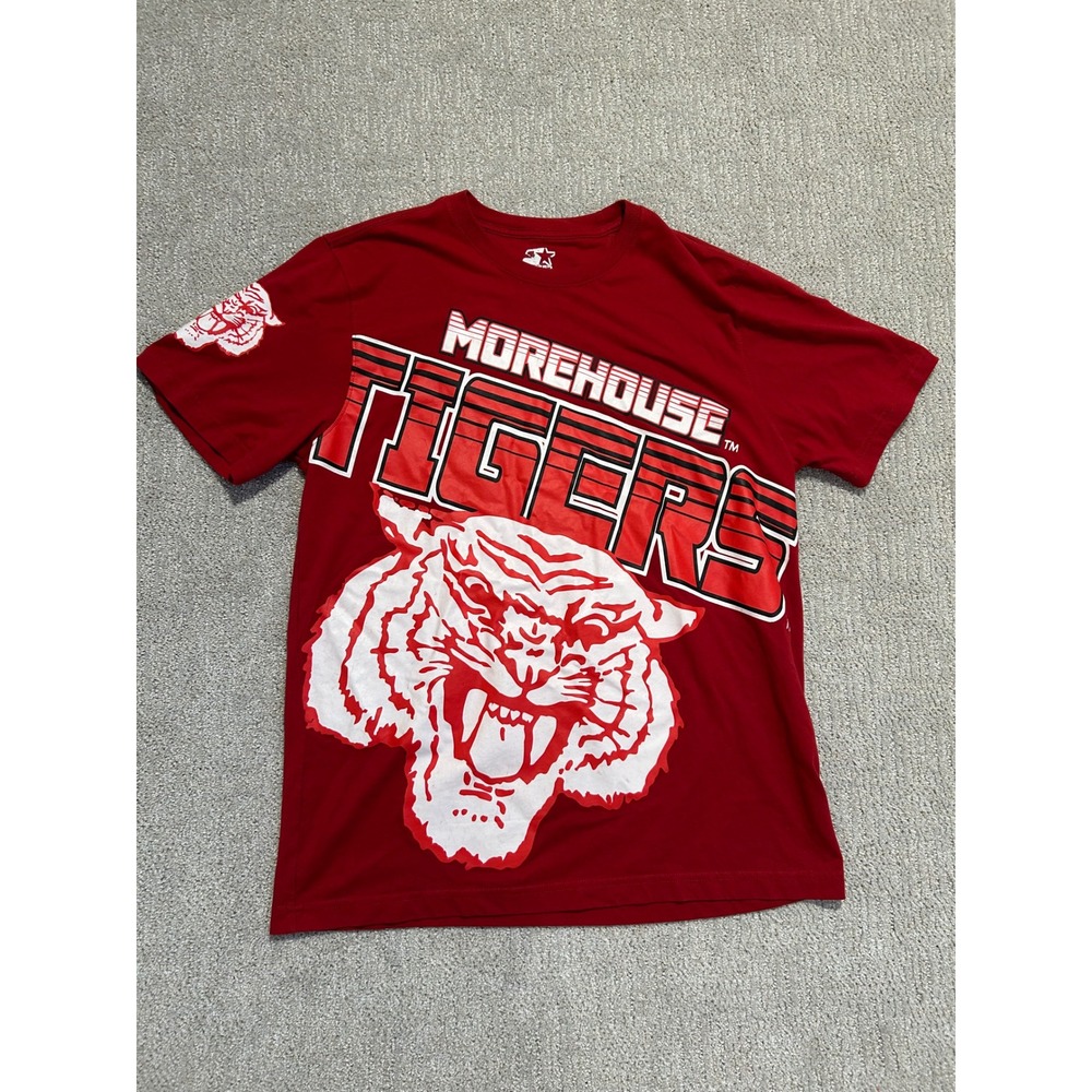 Morehouse Tigers Starter T-Shirt Large Red College NCAA Basketball‎ Graphic